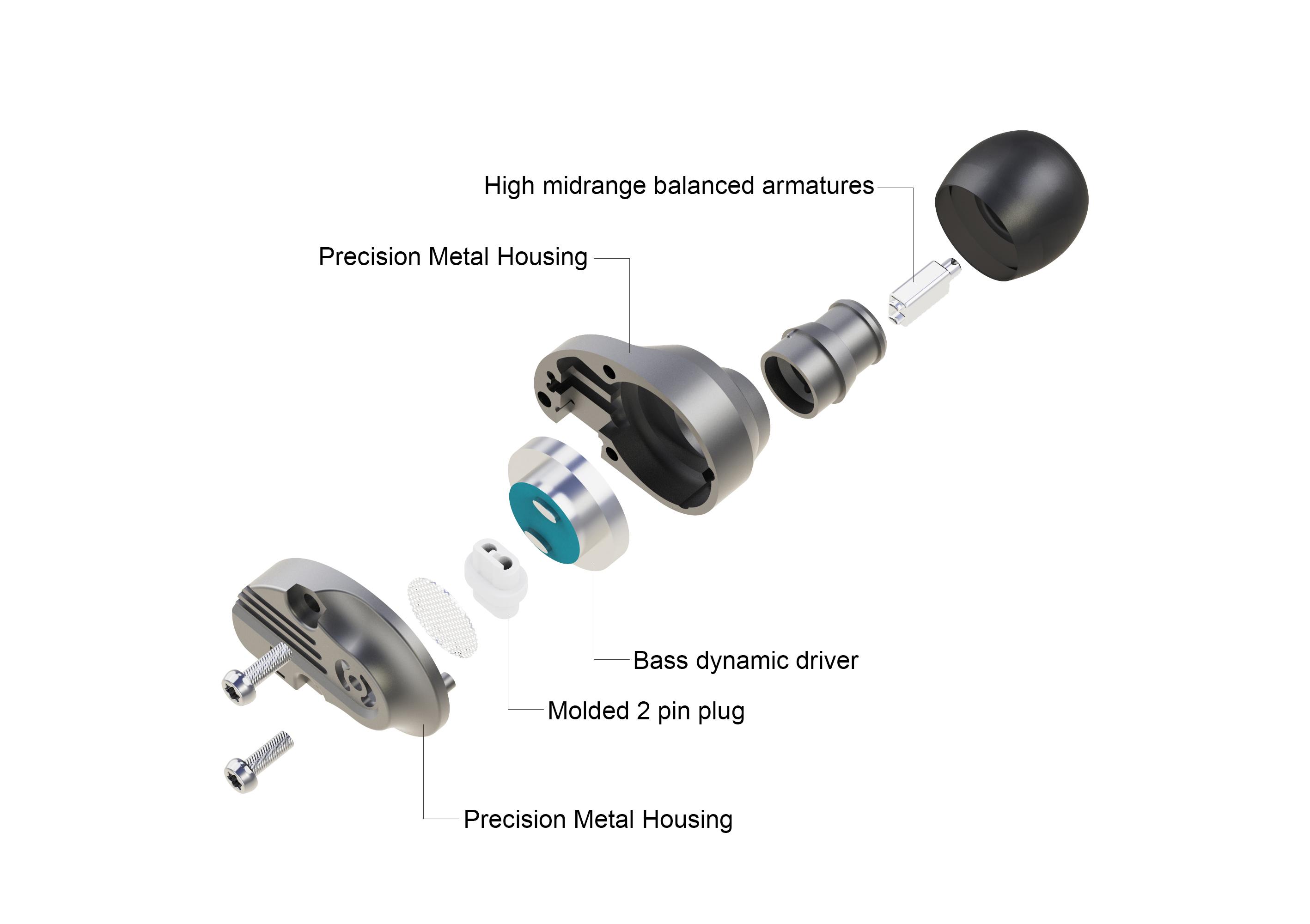 RevoNext NEX202 dual driver in-ear earphones