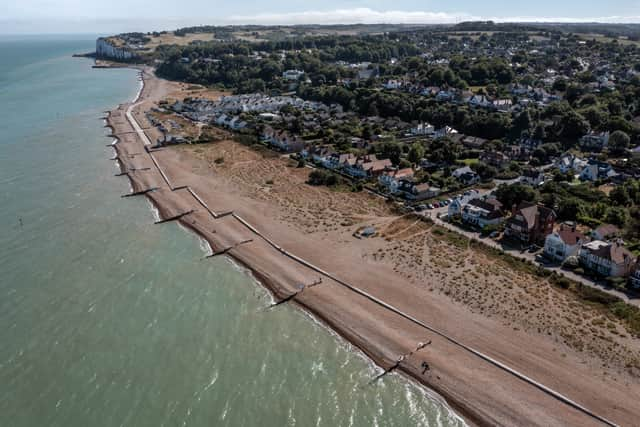 Beachfront houses pictured in Dover.