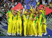 Aaron Finch lifts ICC World Cup Trophy with Australia in 2021