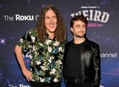 "Weird Al" Yankovic and Daniel Radcliffe attend US Premiere Of Weird: The Al Yankovic Story at Alamo Drafthouse Cinema Brooklyn