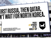 A poster which is part of Brewdog’s ‘anti-sponsor’ campaign against the 2022 World Cup