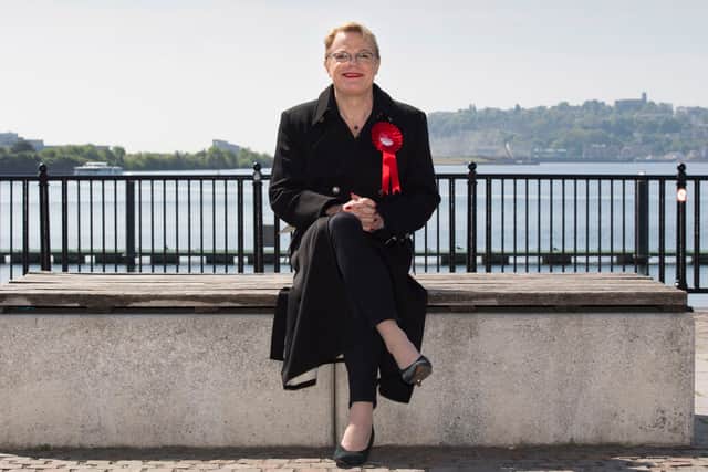 Eddie Izzard campaigning for the Labour party in Mermaid Quay, Cardiff Bay on May 10, 2017 in Cardiff, Wales. (Photo by Matthew Horwood/Getty Images)