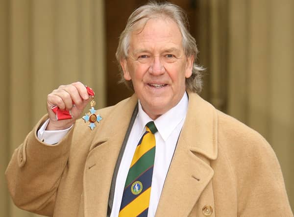 David English, with his CBE medal, awarded by the Princess Royal at an investiture ceremony at Buckingham Palace in 2010 