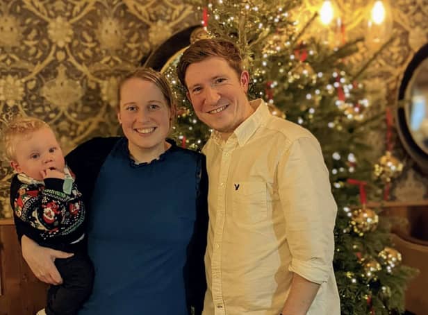 Pictured are Kate, Fred and Ian Richards. A savvy mum has shared a money hack which has saved her more than £650 - and paid for all of her Christmas shopping. 