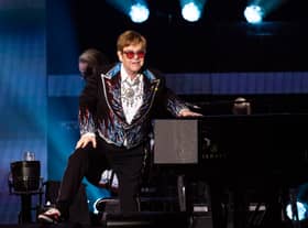 Sir Elton John performs onstage during the Farewell Yellow Brick Road tour at Dodger Stadium on November 17, 2022 in Los Angeles, California. (Photo by Scott Dudelson/Getty Images)