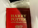 The leather-bound special 15th  anniversary edition of Harry Potter and the Philosophers Stone -  published exclusively for the competition in 2012.