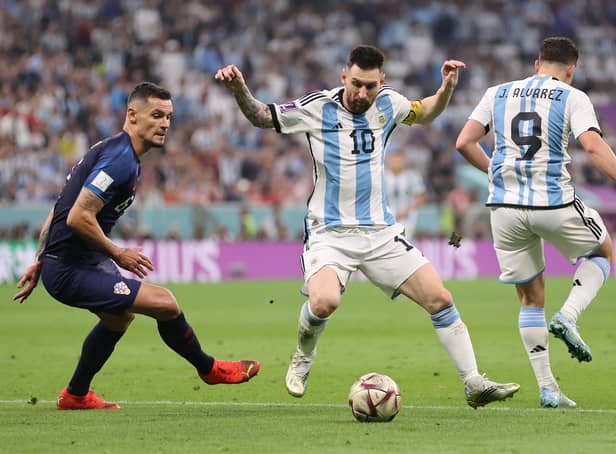 Messi and Alvarez for Argentina at Lusail Stadium in semi-final
