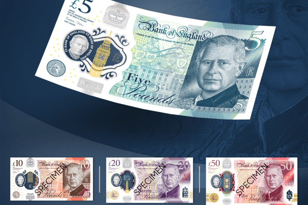he new bank notes bearing the image of King Charles III are set to go into circulation in mid-2024. Pic: Bank of England.