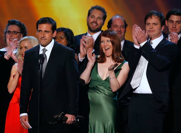 The cast of "The Office" accepts the Outstanding Ensemble in a Comedy Series onstage at the 13th Annual Screen Actor Guild Awards