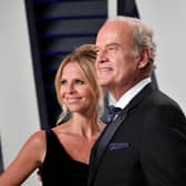 Kayte Walsh (L) and Kelsey Grammer attend the 2019 Vanity Fair Oscar Party hosted by Radhika Jones at Wallis Annenberg Center for the Performing Arts on February 24, 2019 in Beverly Hills, California.  (Photo by Dia Dipasupil/Getty Images)