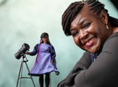 Dr Maggie Aderin-Pocock with her Barbie doll (Photo: Mattel/ Michael Bowles)