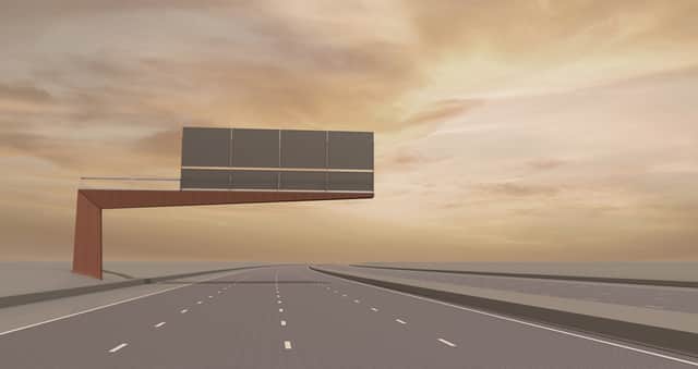 The new design has internal rather than external access ladders and will be the standard for new gantries from 2025 (Image: National Highways/Useful Studio)