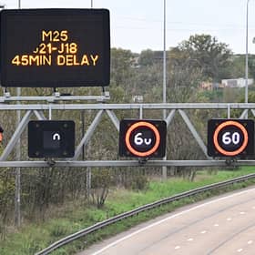 Just Stop Oil protests on overhead gantries brought traffic to a standstill on the M25 across four days in November 2022(Photo by Leon Neal/Getty Images)