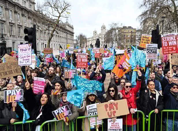 Teachers are  among just one of the many professions striking 
