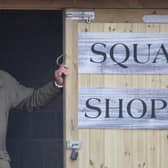 Jeremy Clarkson outside his Diddly Squat farm shop in Chipping Norton, Oxfordshire. 