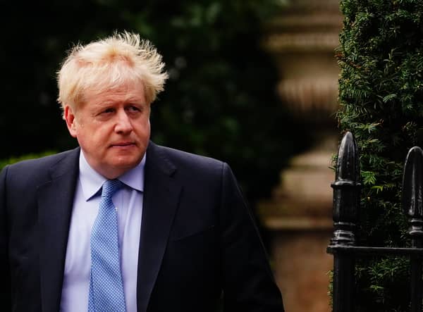 Former prime minister Boris Johnson leaves his home in London. Mr Johnson will give evidence as to whether he knowingly misled Parliament over partygate at a hearing of the Commons Privileges Committee in Portcullis House in central London. Picture date: Wednesday March 22, 2023. Credit: PA