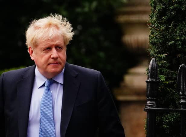 Former prime minister Boris Johnson leaves his home in London. Mr Johnson will give evidence as to whether he knowingly misled Parliament over partygate at a hearing of the Commons Privileges Committee in Portcullis House in central London. Picture date: Wednesday March 22, 2023. Credit: PA