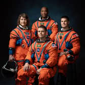 Official crew portrait for Artemis II, from left: NASA Astronauts Christina Koch, Victor Glover, Reid Wiseman, Canadian Space Agency Astronaut Jeremy Hansen. PHOTOGRAPHER: Josh Valcarcel