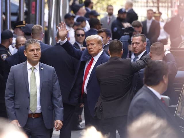 Trump reportedly entered the court buildings via a more discreet side entrance  (Photo by Kena Betancur/Getty Images)