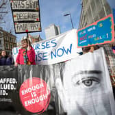 Members of the Royal College of Nursing union could strike until Christmas if no deal is reached with the government over pay.  (Photo by Hesther Ng/SOPA Images/LightRocket via Getty Images)