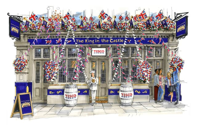 An illustration has been released of the new Tesco pub created to celebrate the coronation