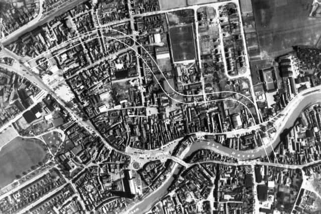 March, 1962 - Aerial photograph labelled 'new road plan' in the Standard's archives.