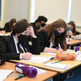 Face coverings should be worn in all communal areas of schools and colleges in England from Monday (29 November) (Photo: Getty Images)