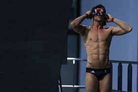 Tom Daley  towels down in the Men's 10m Platform Final on day fifteen of the Tokyo 2020 Olympic Games (Photo: Maddie Meyer/Getty Images)