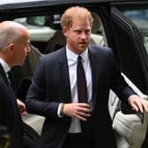 Prince Harry, Duke of Sussex arrives to give evidence at the Mirror Group Phone hacking trial at the Rolls Building at the High Court on June 6, 2023. (Photo by Leon Neal/Getty Images)