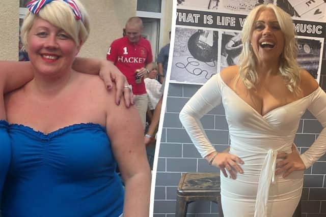 Kelly Rogers, 45, piled on the pounds after second helpings and boozy weekends took their toll. But she now looks like a different person after losing six stone. 