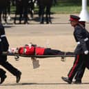 Three soldiers fainted during the Colonel’s Review at Horse Guards Parade in London today