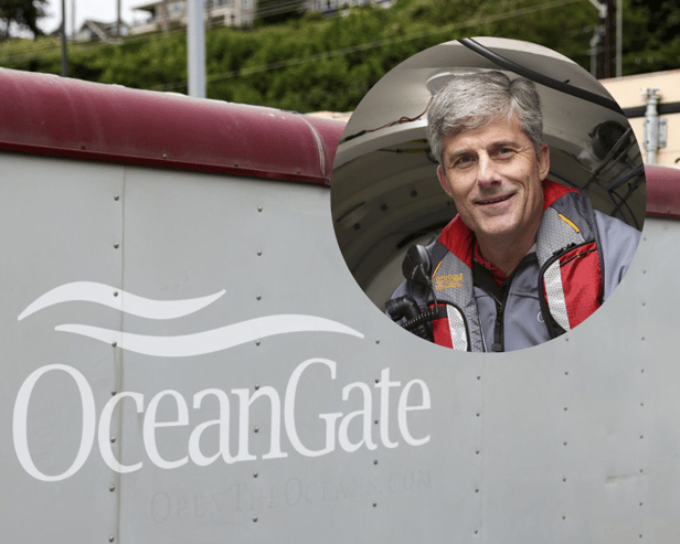 Stockton Rush (inset), the CEO of OceanGate, the company involved in the missing submersible around the site of the RMS Titanic's wreckage (Credit: Getty Images/OceanGate)