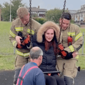 Watch: Mindless mum left with bruises after firefighters cut her out of baby swing 