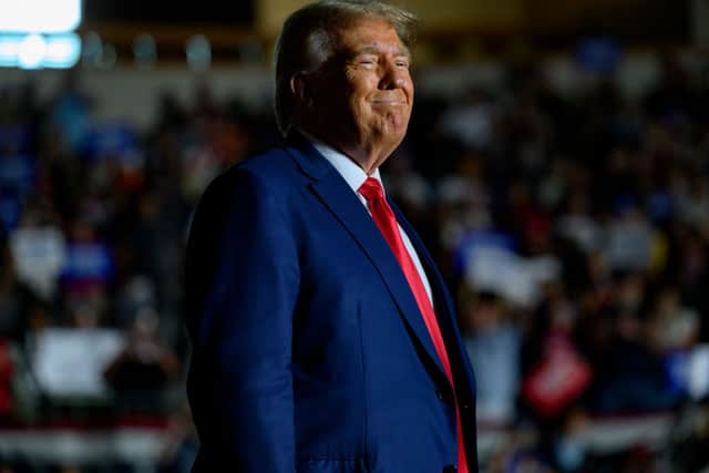 Donald Trump has been charged with plotting to overturn his defeat to President Joe Biden in the 2020 presidential election.  (Photo by Jeff Swensen/Getty Images)