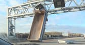 The lorry trailer stuck on a gantry between junction 17 at Cribbs Causeway and junction 18 at Avonmouth