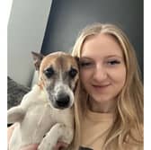 Ellie Chapman claims her pet 10-year-old Jack Russell Ozzy can say her name - and has the footage to prove it Picture: SWNS