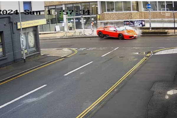 CCTV captures moment driver crashes £100k Ferrari in city centre