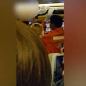 Passenger stretched off flight after extreme turbulence.