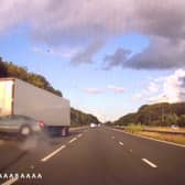 Speeding driver smashes into back of lorry before flipping over.