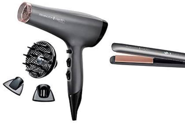 Remington Keratin Protect Ionic Hair Dryer, Infused with Keratin and Almond Oil with Keratin Protect Intelligent Ceramic Hair Straighteners