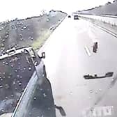 The collision between the HGV and two stationary vehicles which killed Tony Skerratt.