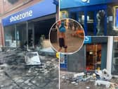 UK Riots: Devastating scenes as yobs set Shoezone on fire and loot high street