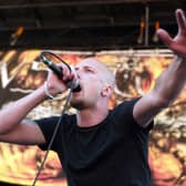 Meshuggah performing on the first U.S. day of Ozzfest 2002 at Montage Mountain in Scranton, Pennsylvania