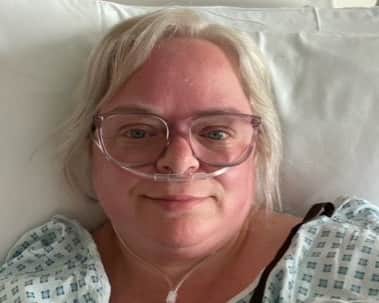 Pippa Sharp in hospital after thrush turned out to be stage three vulvar cancer.