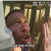 Drug dealer's confused reaction when police find him hiding in garden