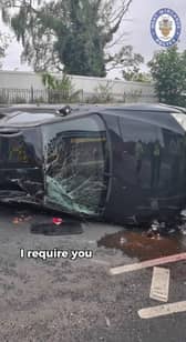 A crash as a result of a drink and drug driver. This is the moment a shameless driver tells cops he was speeding at 76mph in a 30mph zone because he wanted to have a bit of a blast. 