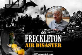 David Madden (inset) was interviewed for a new documentary about the Freckleton Air Disaster, where he watched most of his classmates get killed 80 years ago.