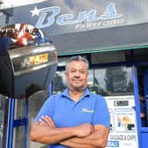 Chippy owner Zafar Iqbal. Bens Fish Bar on Warwick Road, Birmingham, October 22, 2024, where CCTV captured a man attempting to rob the place