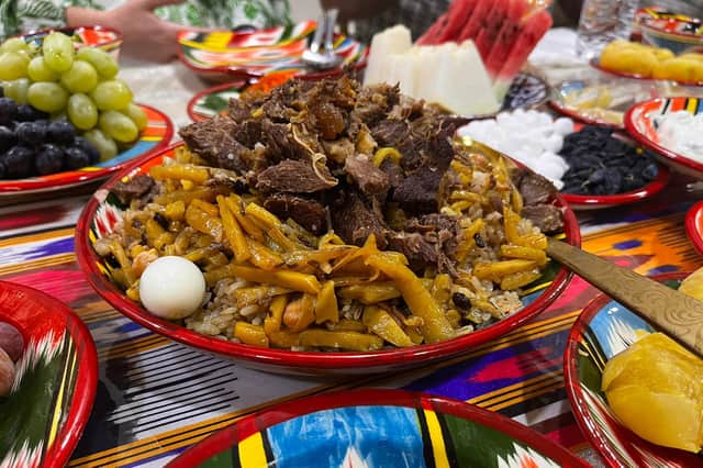 Homemade Plov in Samarkand.