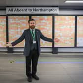 Elliot Badger with his huge collection of railway tickets. 
